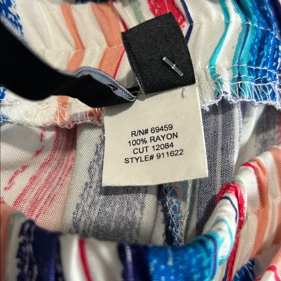 Portocruz Women L Multi colored Striped Cover-up Beach Pant Retro 90’s Style NWT - Picture 9 of 13